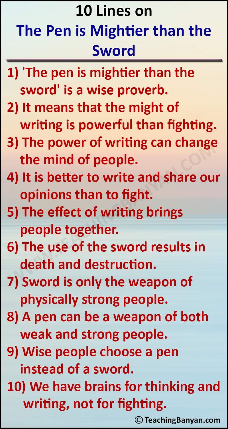 essay on word is stronger than sword