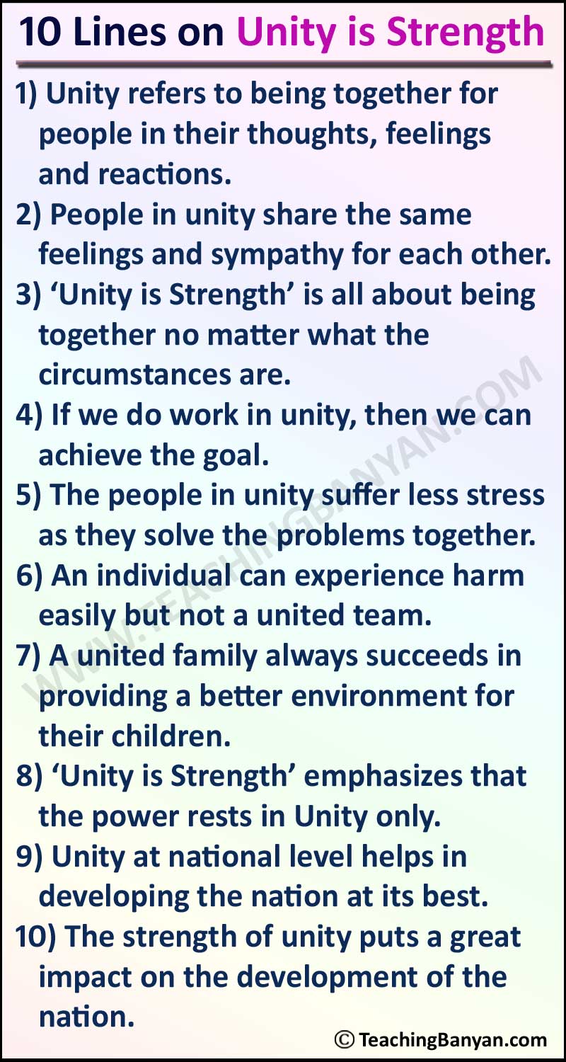 10 Lines on Unity is Strength