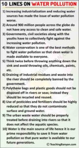10 Lines on Water Pollution