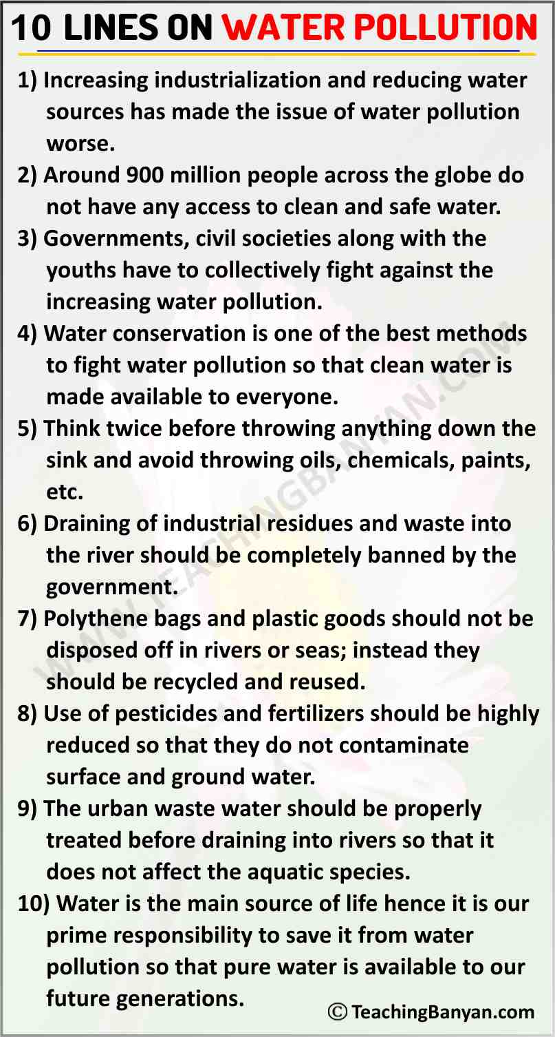 10 Lines on Water Pollution