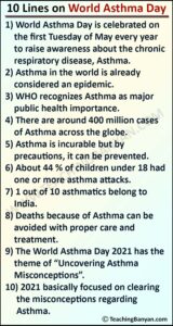 10 Lines on World Asthma Day