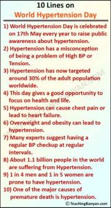10 Lines on World Hypertension Day