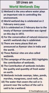 10 Lines on World Wetlands Day