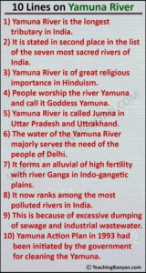 10 Lines on Yamuna River