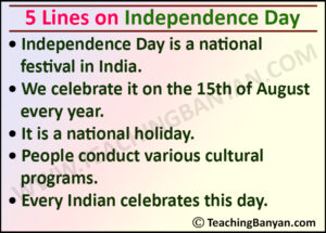 10 Lines on Independence Day