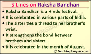 5 Lines on Raksha Bandhan