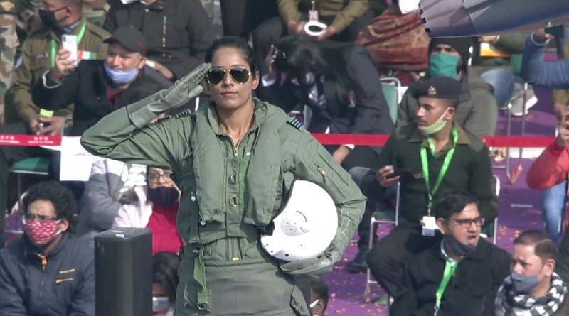 First Indian Woman Fighter Pilot Bhawana Kanth During Parade