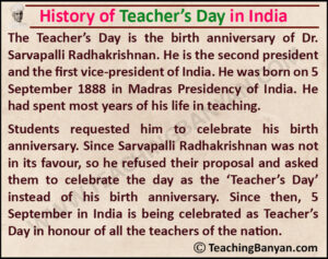 History of Teacher’s Day in India