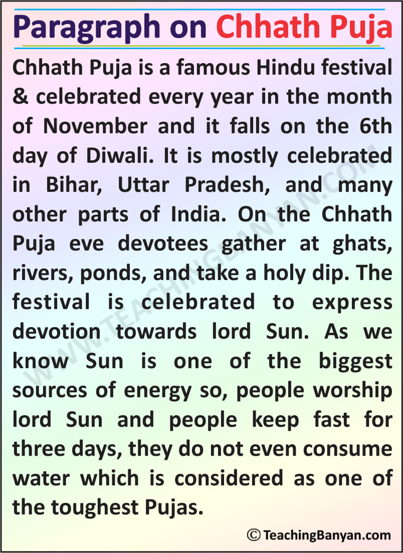 write essay on chhath puja