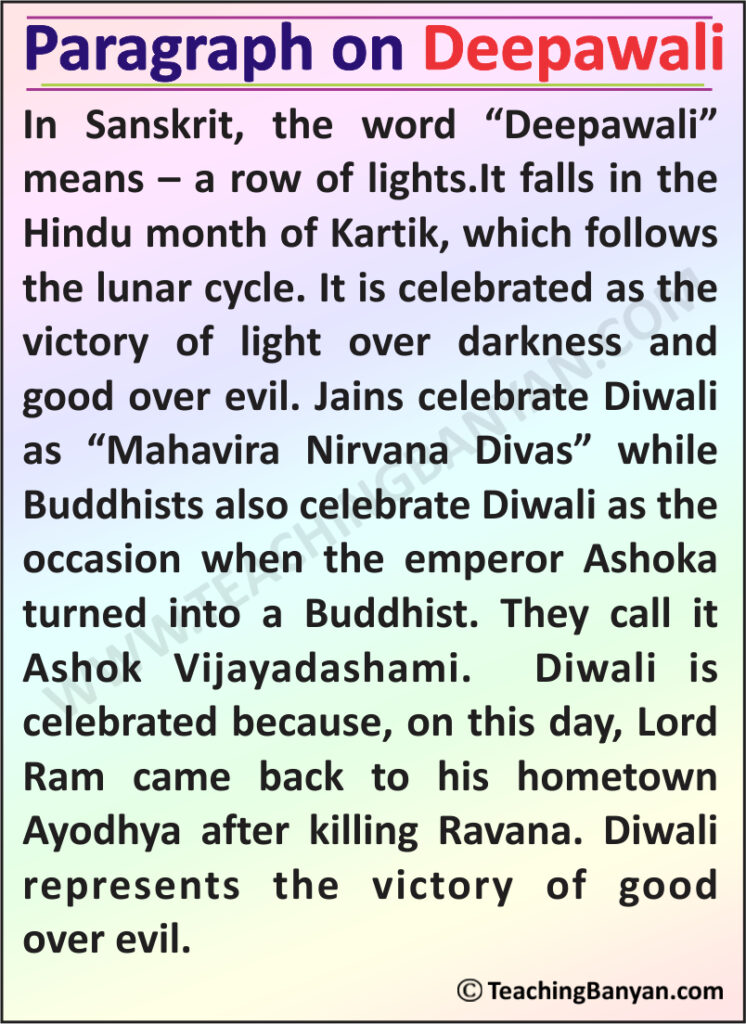 essay about deepavali celebration