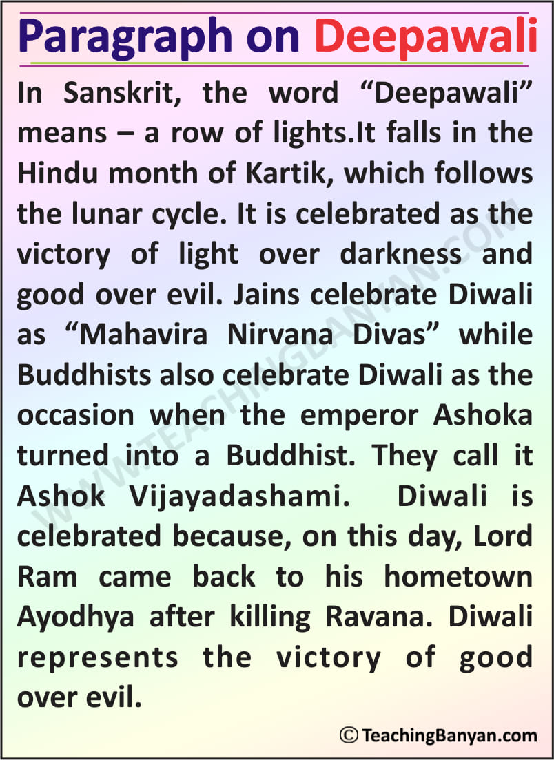 short essay on diwali for class 3