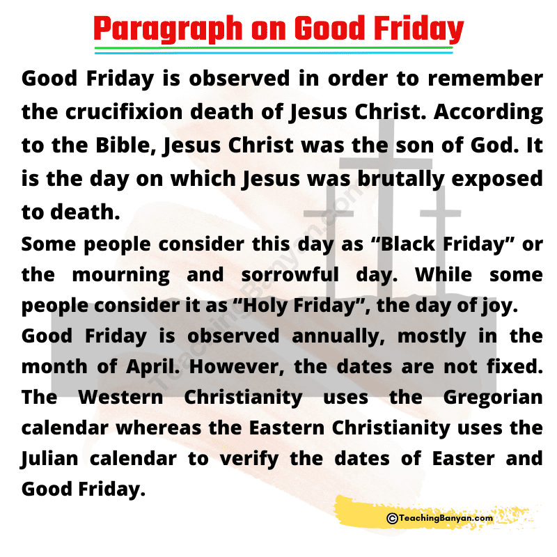 good friday speech in english