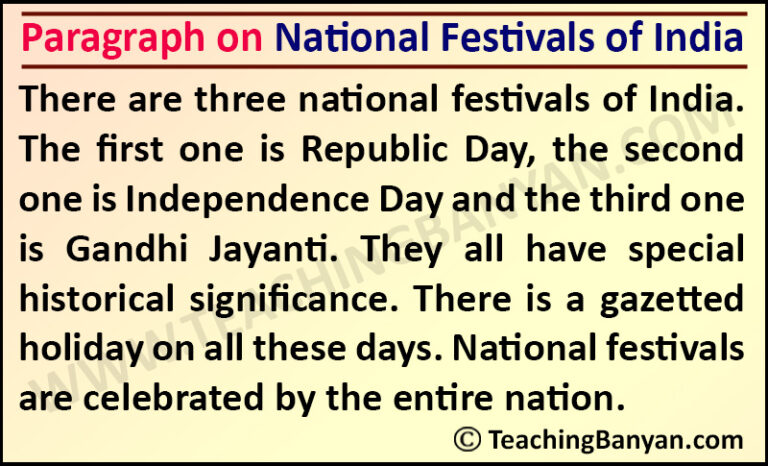 write a essay on national festival