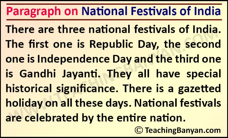 Paragraph on National Festivals of India