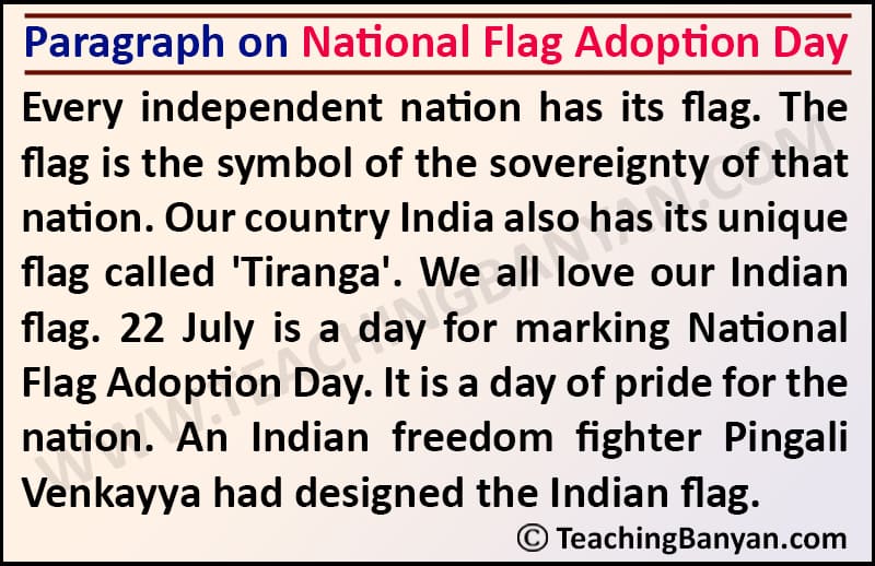 Paragraph on National Flag Adoption Day