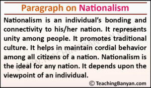 Paragraph on Nationalism