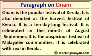 Paragraph on Onam