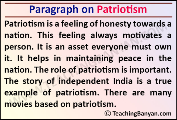 creative writing on patriotism in english