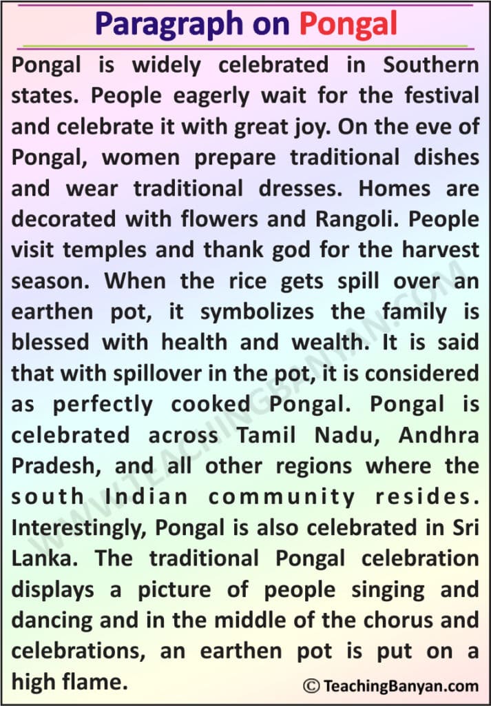 Paragraph On Pongal