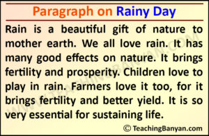 Paragraph on Rainy Day