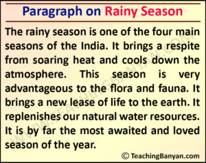 Paragraph on Rainy Season