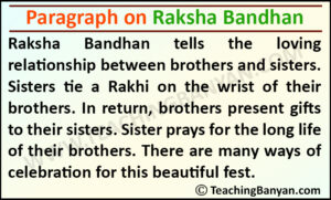 Paragraph on Raksha Bandhan