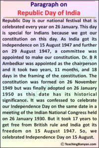 Paragraph On Republic Day