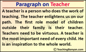 Paragraph on Teacher